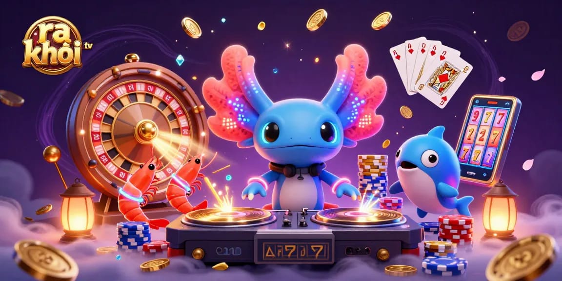 Experience ra khơi tv’s vibrant casino scene with a DJ axolotl and animated seafood friends.