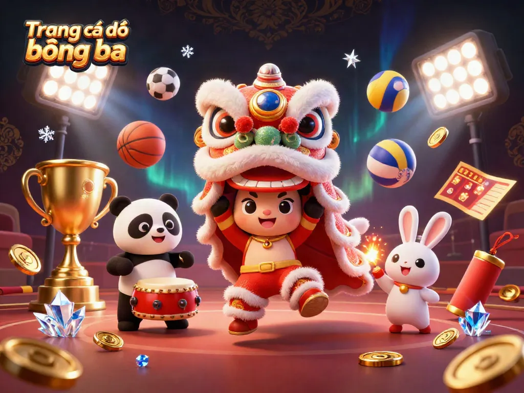 Engage with Trang cá độ bóng đá through a lively 3D illustration featuring dynamic sports elements and festive characters.