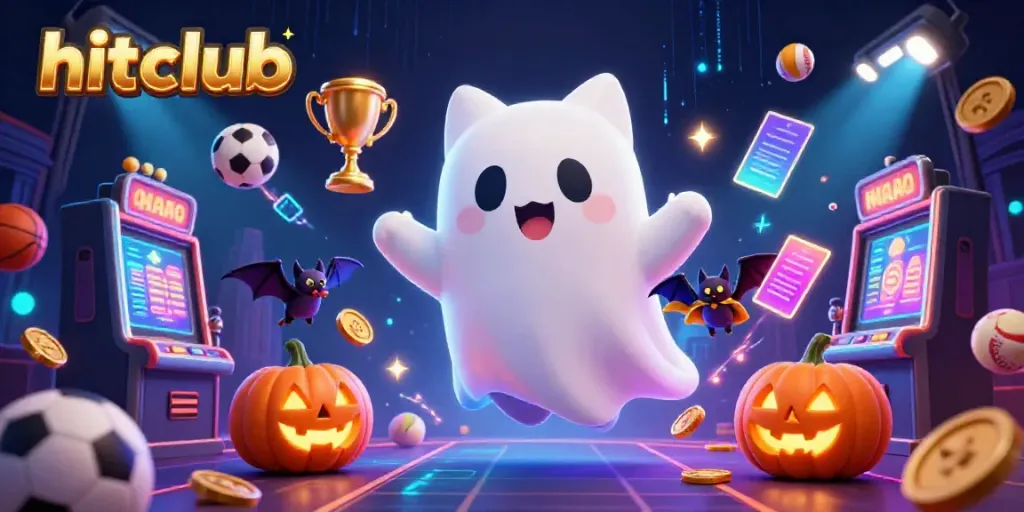 Experience the vibrant energy of Hitclub with thrilling characters and casino elements in this spirited illustration.
