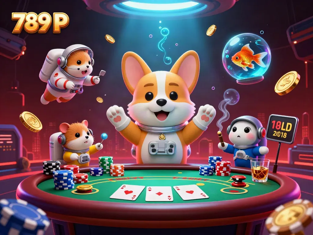 Engage with 789 P in a thrilling space casino adventure featuring a playful corgi astronaut.